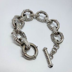 CZ & Sterling Toggle Bracelet